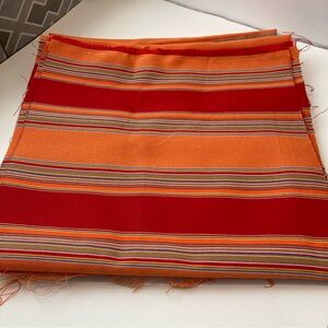 Vibrant Striped Fiber Art Fabric Orange Red Bright Sew Craft Projects Upholstery